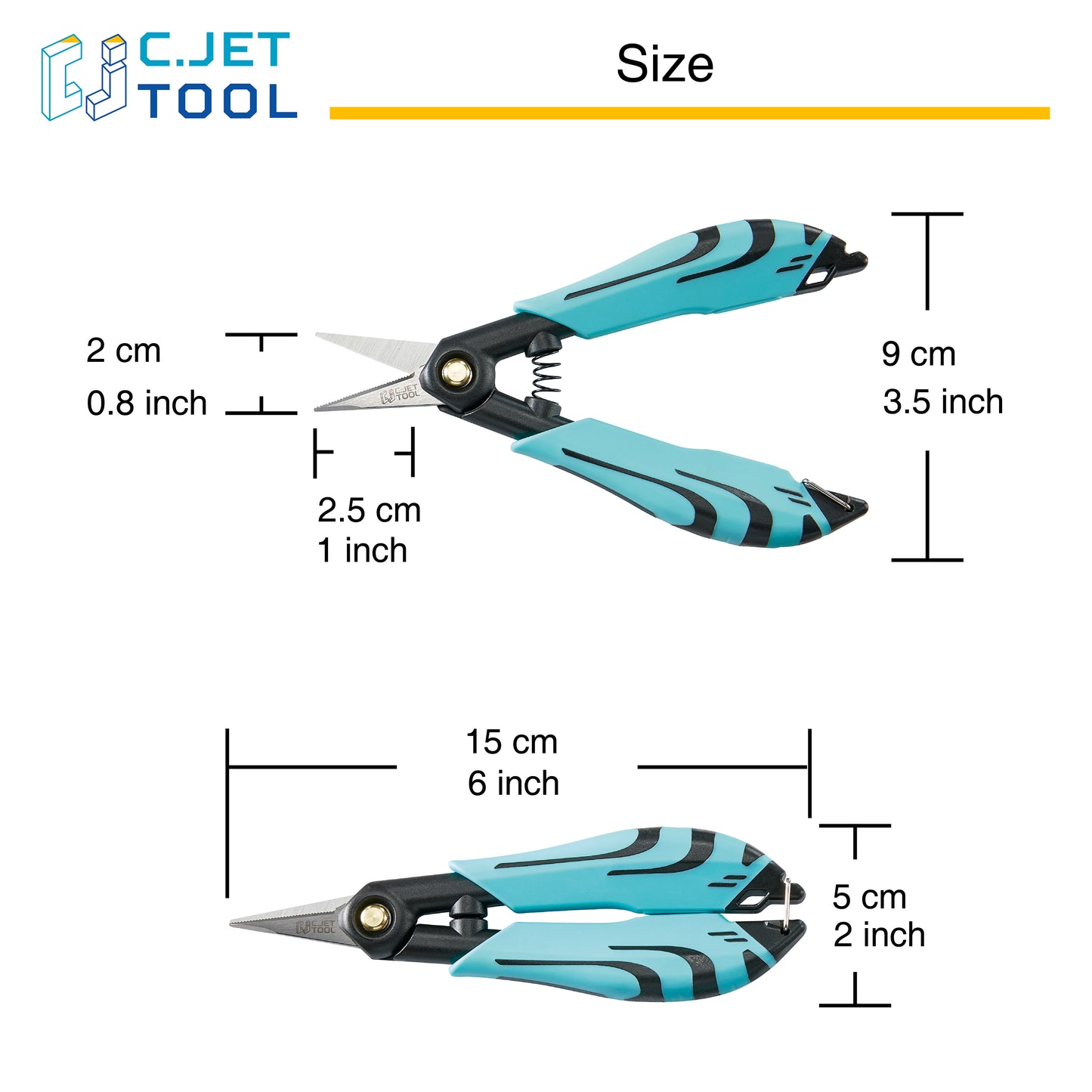 C.JET TOOL Precision Braided Fiber Optic Scissors, Wire Kevlar Cutter, Fiber Optic Tools for Optic Cable, Kevlar Fabric, Braided Fishing Line, Gardening, Carton Opening, Ergonomic Handle Design