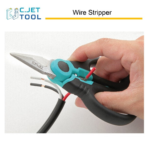 C.JET TOOL 6" Stainless Electrician Scissors Heavy Duty Professional for Aluminium Copper Soft Cable (Turquoise)