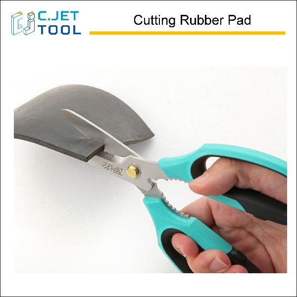 C.JET TOOL 8" Sharp Stainless Kitchen Scissors Meat Vegetables Herbs Food Cutting Shear Heavy Duty Cooking Scissors with Soft Grip Utility Multi-Purpose Carton Opening Tip Blade (Turquoise)