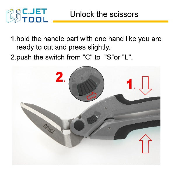 C.JET TOOL 10" Heavy Duty Scissors Multipurpose, Scissors for Carpet, Cardboard and Recycle (Black)
