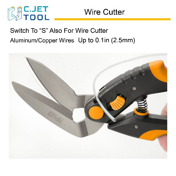 C.JET TOOL 10" Heavy Duty Scissors Multipurpose, Scissors for Carpet, Cardboard and Recycle (Orange)