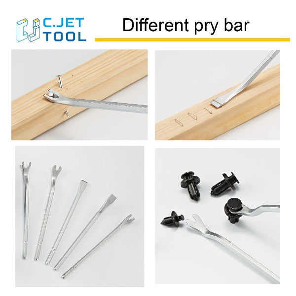 C.JET TOOL 5 Pack Tack Lifter, Nail Puller, Upholstery Staple Remover, Rivet Removal Tool, Tack Puller, Screwdriver for Furniture