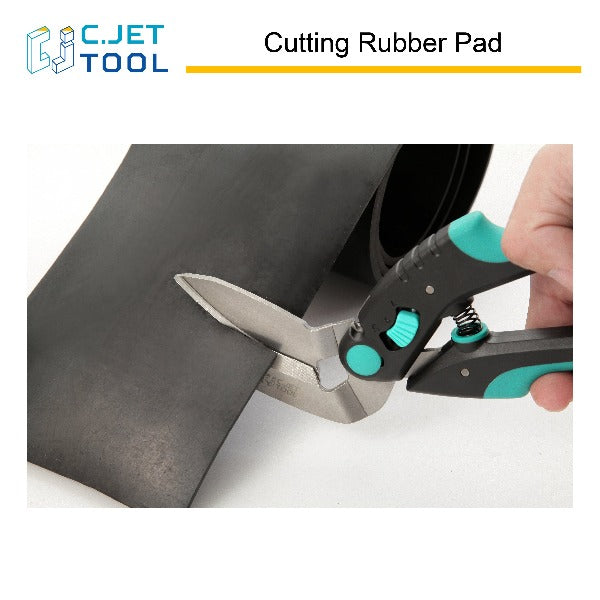C.JET TOOL 10" Heavy Duty Scissors Multipurpose, Scissors for Carpet, Cardboard and Recycle (Turquoise)