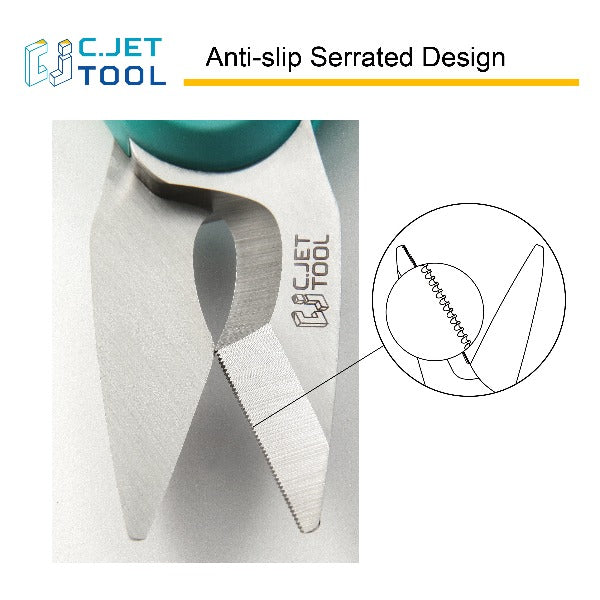 C.JET TOOL 7" Stainless Professional Electrician Scissors Multi-Grip Design Aluminium Copper Soft Cable