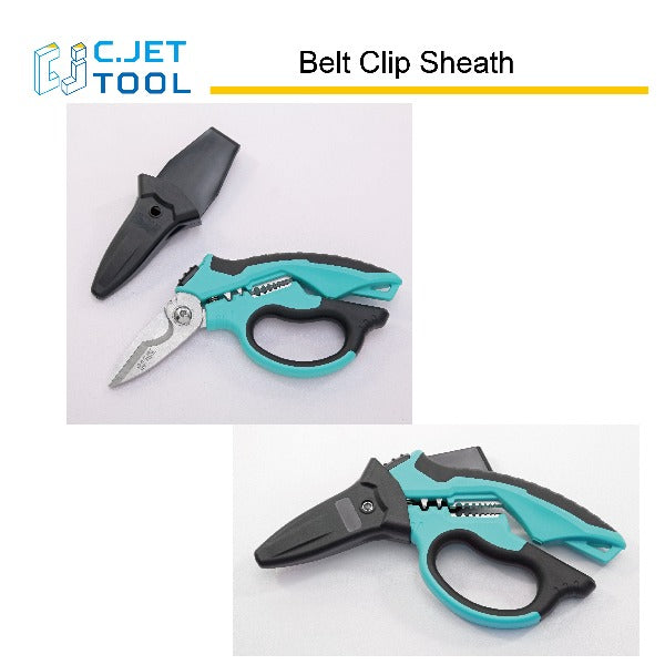 C.JET TOOL 8 Stainless Angle Type Electrician Scissors Heavy Duty Pro