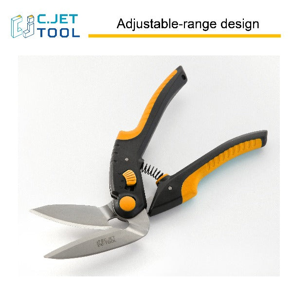 C.JET TOOL 10" Heavy Duty Scissors Multipurpose, Scissors for Carpet, Cardboard and Recycle (Orange)