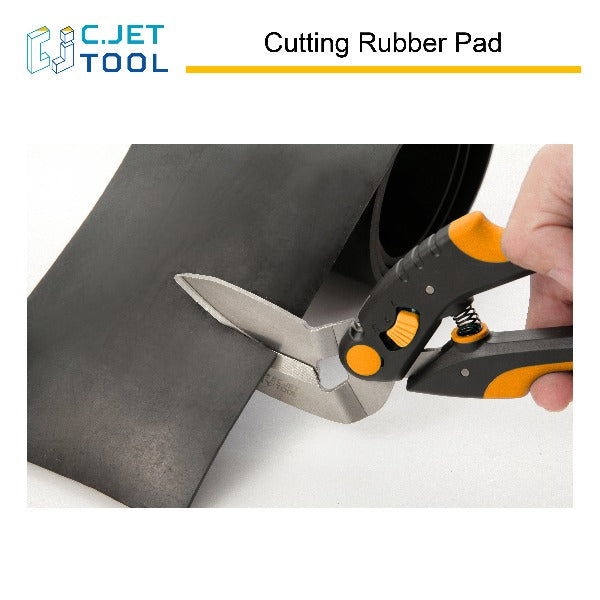 C.JET TOOL 10" Heavy Duty Scissors Multipurpose, Scissors for Carpet, Cardboard and Recycle (Orange)
