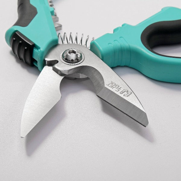 C.JET TOOL 8" Stainless Angle Type Electrician Scissors Heavy Duty Professional for Aluminium Copper Soft Cable