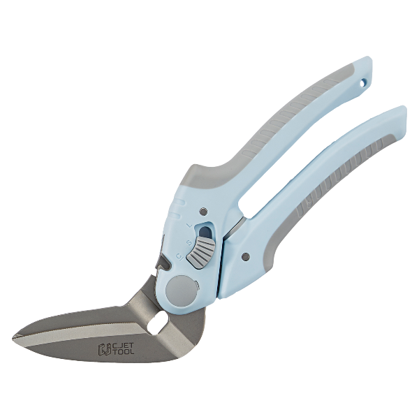 C.JET TOOL 8" Heavy Duty Scissors, Industrial Scissors, Multipurpose, Scissors for Carpet, Cardboard and Recycle, Professional Soft Grip Stainless Steel (Blue)